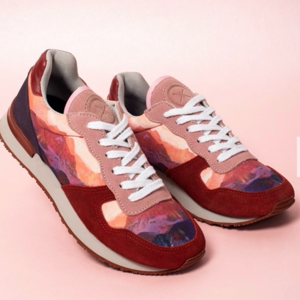 Inkkas Andes Jogger Handcrafted Artisan Pink suede mountains red and pink SZ 8 - Picture 2 of 14